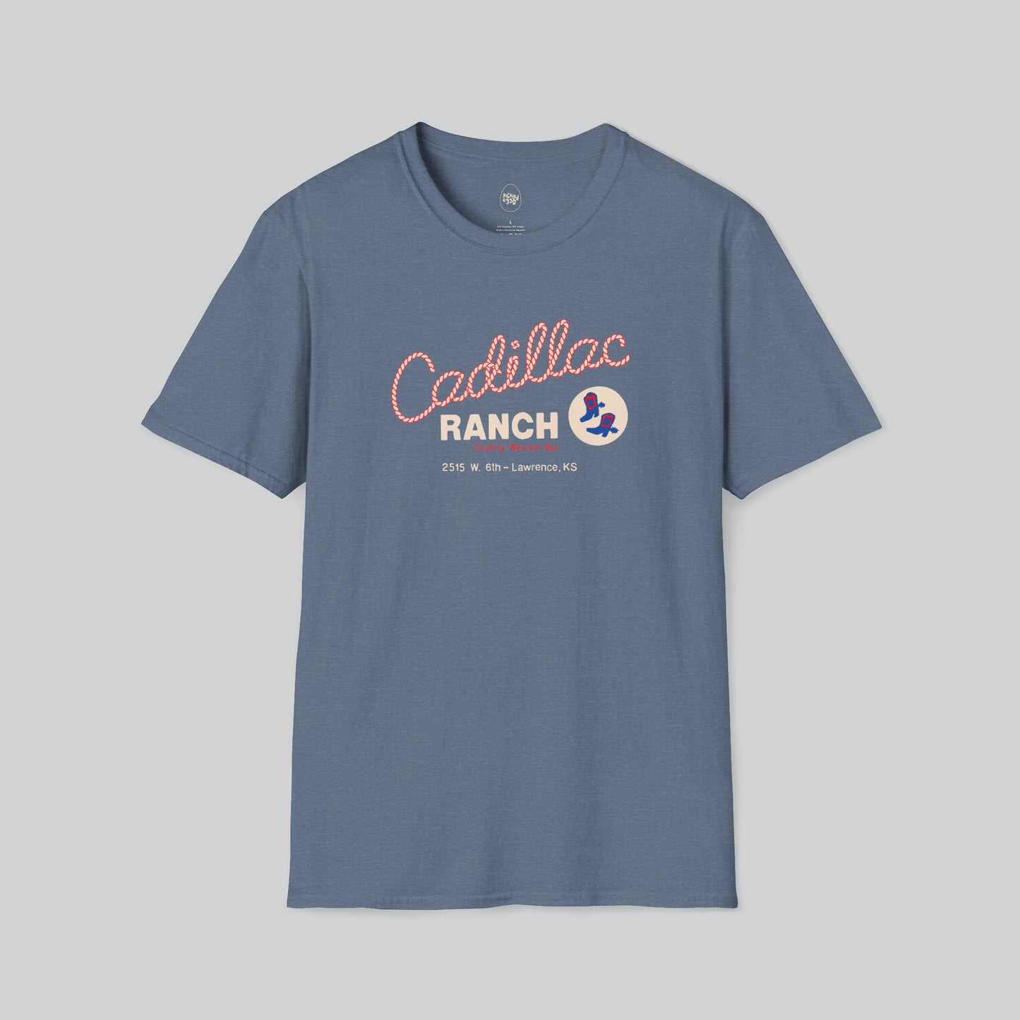 Dive Bar | Cadillac Ranch | Lawrence Kansas | Blue Grey Tshirt