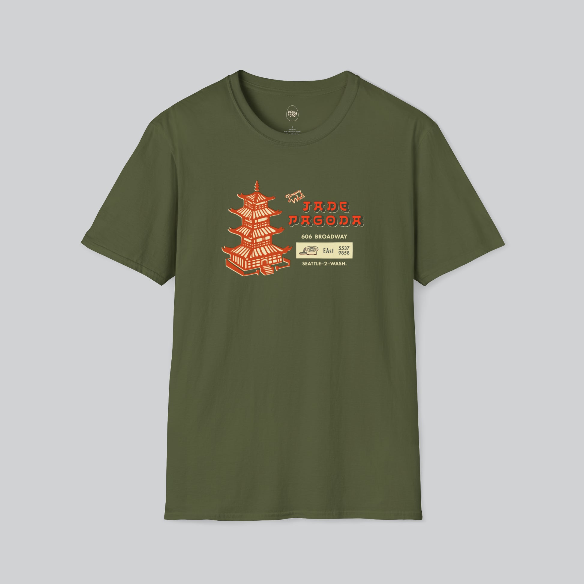 Dive Bar | Jade Pagoda | Seattle | Dark Green Tshirt
