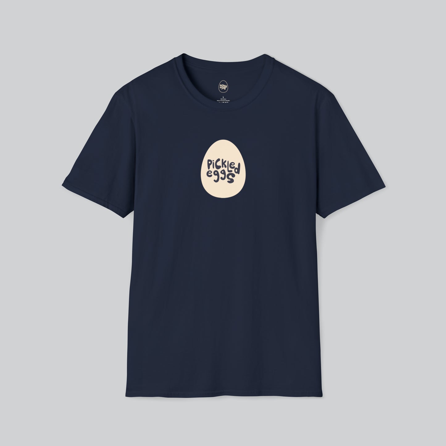 Dive Bars | Pickled Eggs | White Egg Logo Navy Tshirt