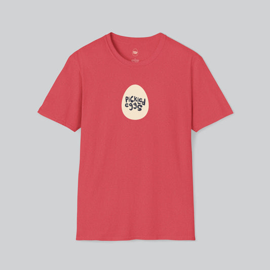 Dive Bars | Pickled Eggs | White Egg Logo Red Tshirt