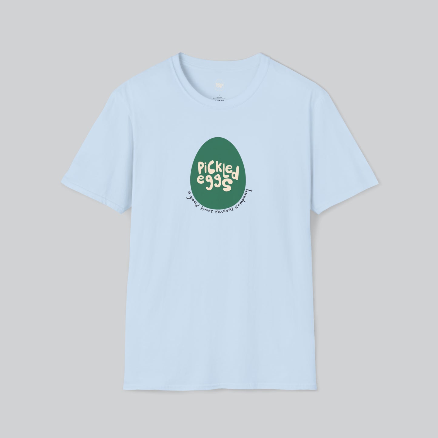 Pickled Eggs | Good Times Revival Company | Egg Logo Light Blue Tshirt