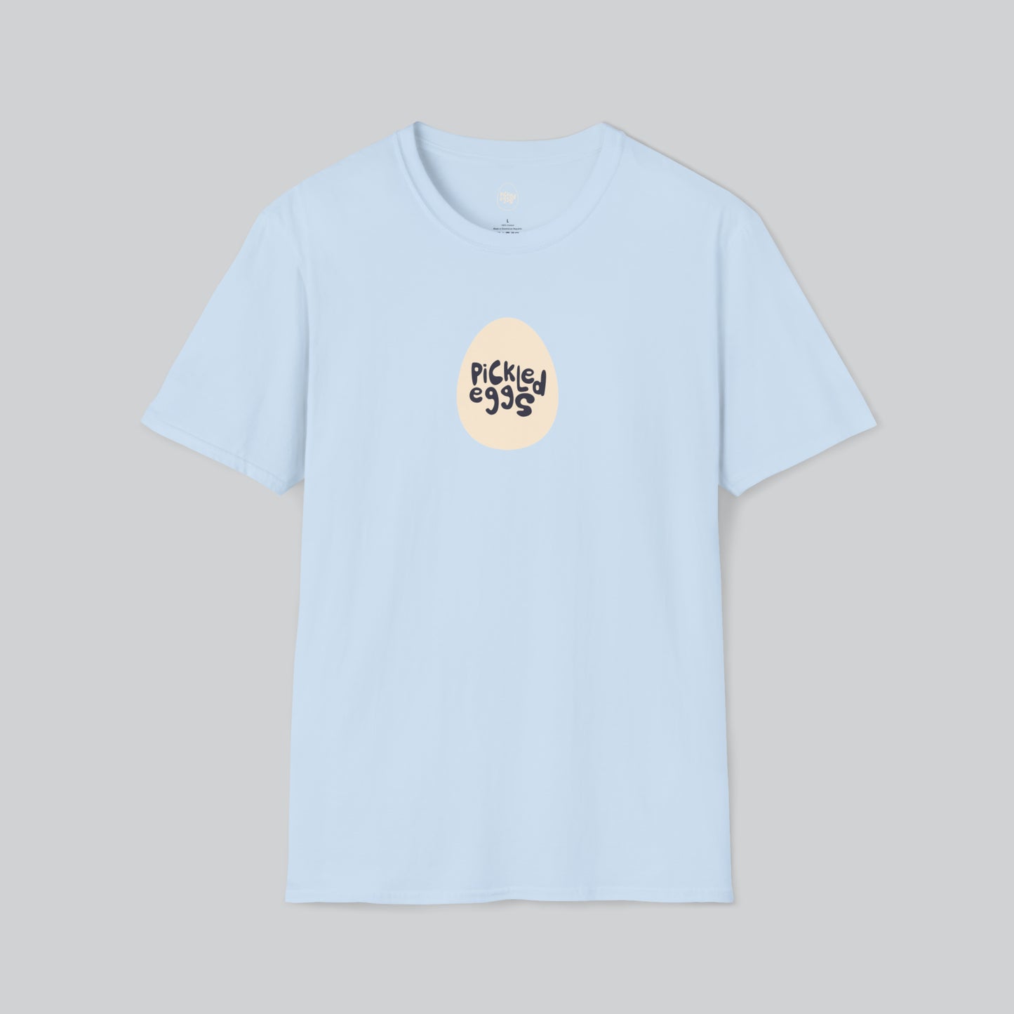 Dive Bars | Pickled Eggs | White Egg Logo Light Blue Tshirt
